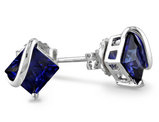 2.70 Carat (ctw) Lab-Created Blue Sapphire Earrings in Sterling Silver